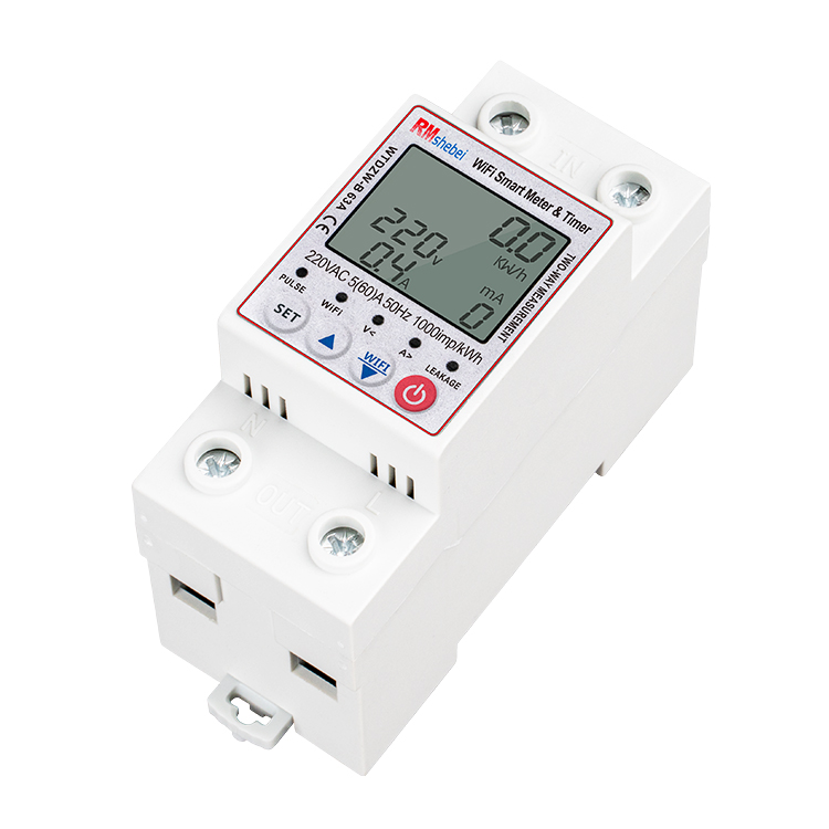 RMshebei Tuya WiFi LCD with backlight wireless smart photovoltaic two-way metering switch protection circuit breaker