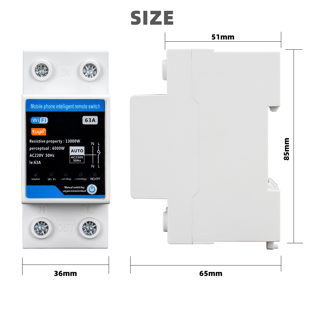 Tuya WiFi Smart Overvoltage and Undervoltage Protection Circuit Breaker