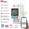 RMshebei Tuya APP Smart Metering Motor Protection Circuit Breaker (Single-phase 110V/220V, Dual Relays, Blue Screen)