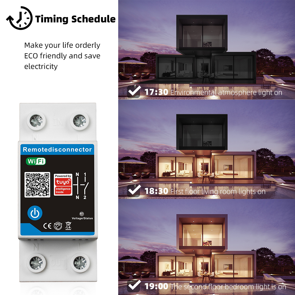 RMshebei Tuya WiFi wireless smart switch timer WTDZW-C 63A