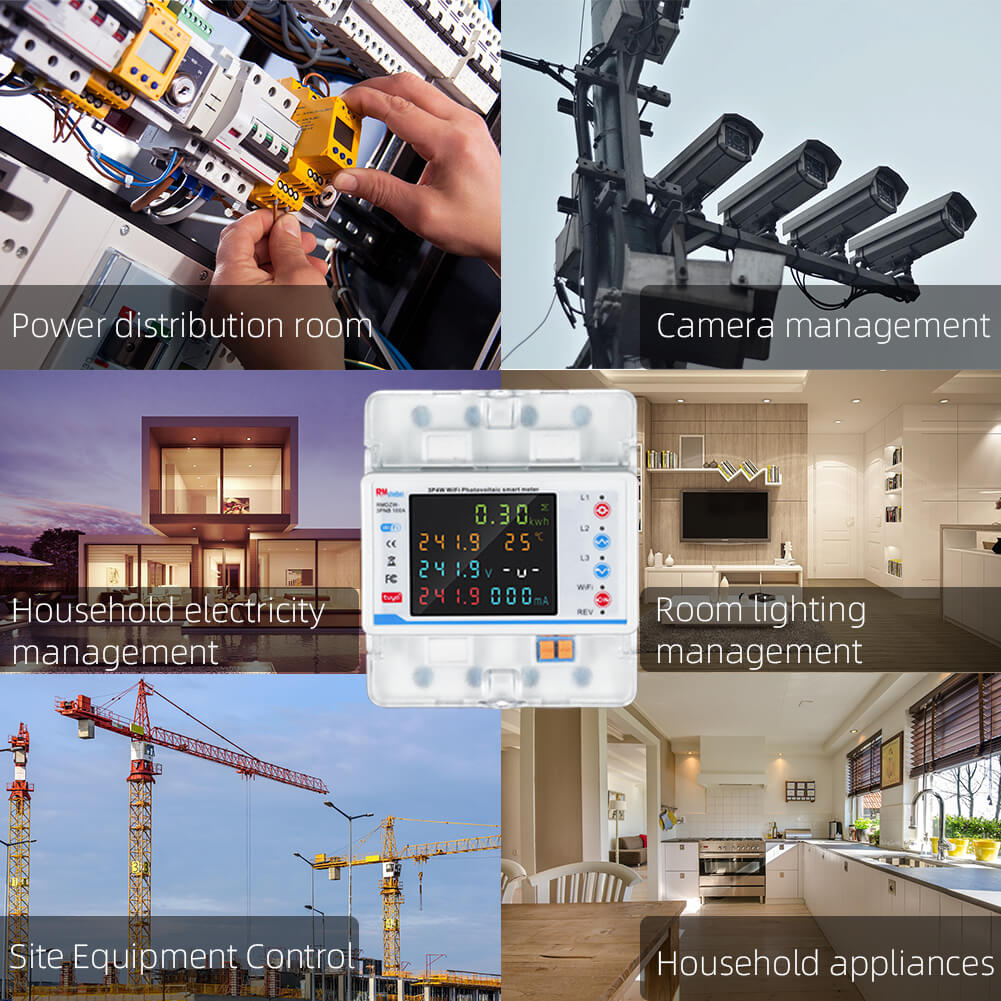 RMshebei Smart Circuit Breaker Wifi 3 Phase Over Under Voltage Protector Tuya Smart Switch With Metering Switch Energy Meter