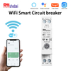 RMshebei 1P+N 63A Smart Switch WIFI Circuit Breaker Timer Voltage Protector Kwh Current Leakage Protection Tuya Energy Meter Over/Under Voltage Overcurrent Protection Timer Energy Monitoring
