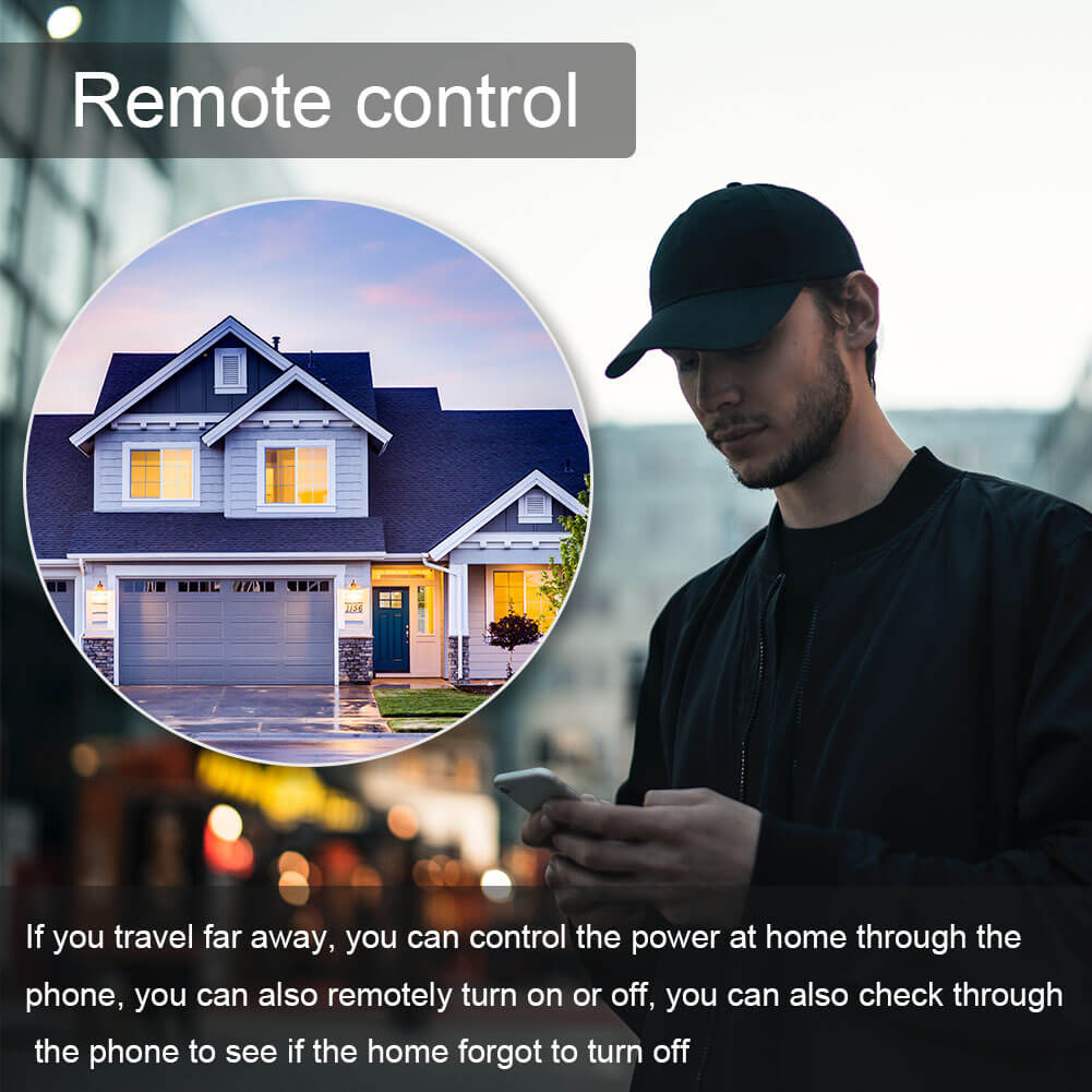 RMshebei 1P 63A 110V Smart Life WIFI Mini Electricity Meter Timer Voltage Current Leakage Protection Remote Control Feature 6ka